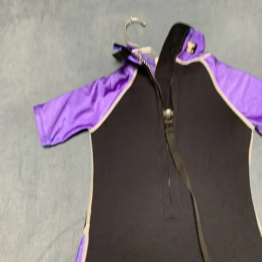 Aqua Sphere Stingray Wetsuit Kids S Purple Black Neoprene Core Warmer Back Zip